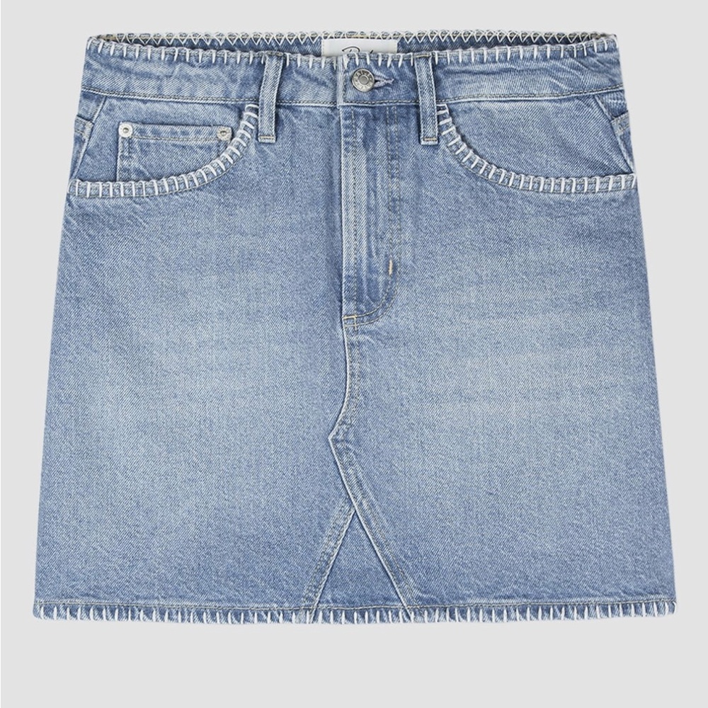NWT Rails ‘Laurel’ Denim Blanket Stitch Mini Skirt in Harbor (size 28) Sold Out